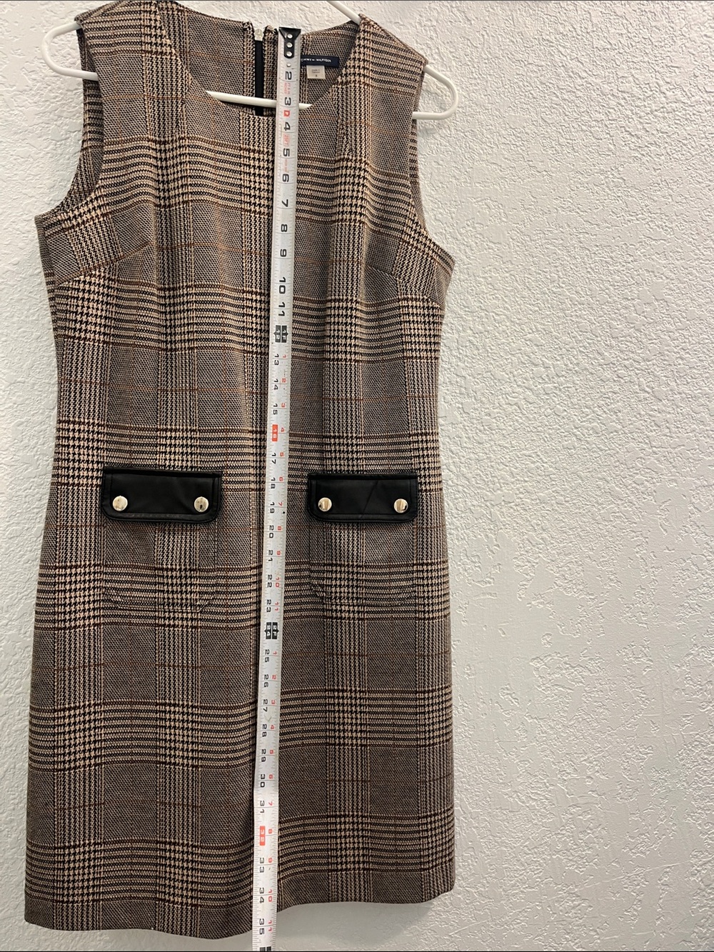Tommy Hilfiger Plaid Sleeveless Mini Dress in Brown and Black - Picture 8 of 8